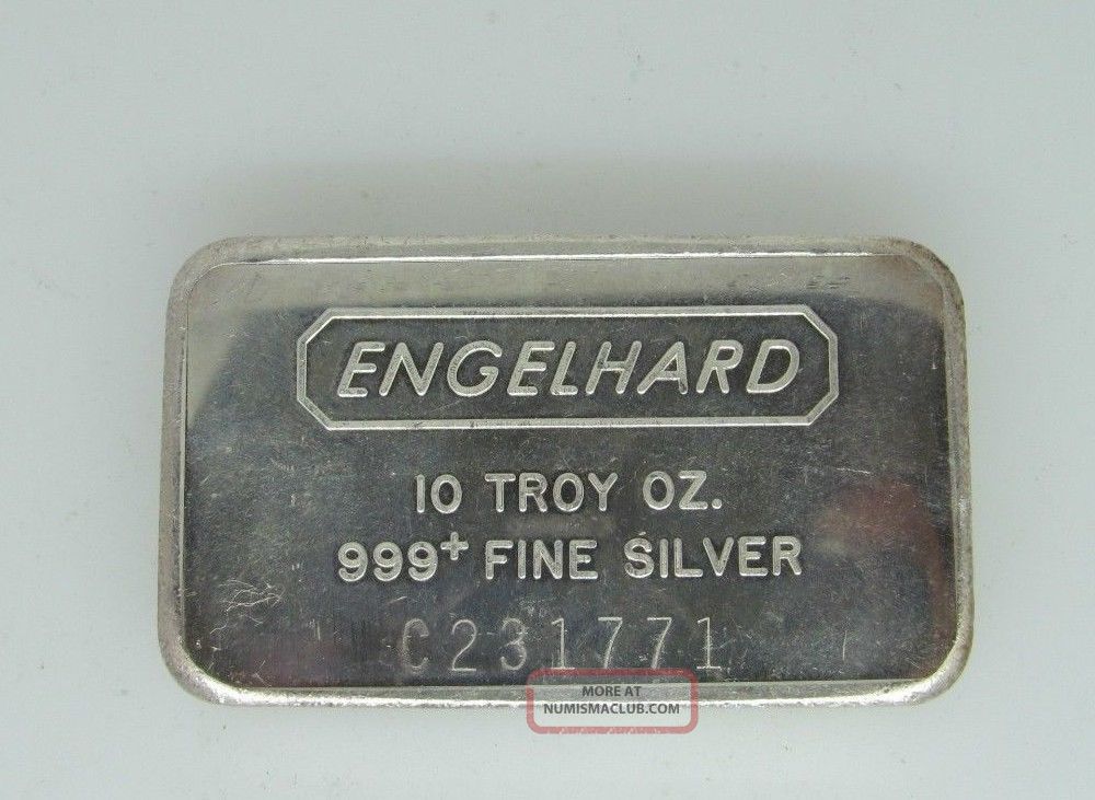 engelhard 10 oz silver bar serial number p188