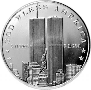 911 Silver.  999 Fine.  American Silver Eagle On Reverse.  1 Oz / 31.  1 G 9 - 11 9/11 photo