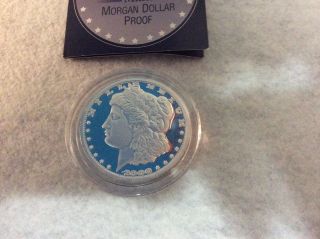 2000 Liberia Millennium Dollar 1 Oz.  999 Fine Silver Morgan Proof Coin photo