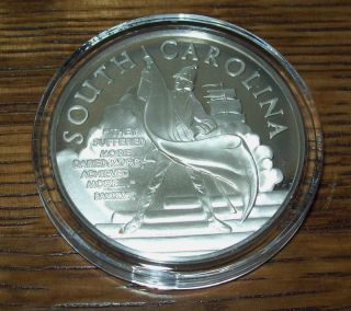 1976 Proof Sterling Silver 33 Gram South Carolina Franklin Medal 1 Oz Rare photo
