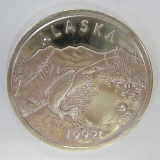 Alaska 1992 Alaska Gold Panner Medallion.  999 Fine Silver photo