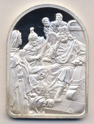 . 999 Silver Art Bar 10 Commandments Xi 9th - Bearing False Witness Hamilton photo