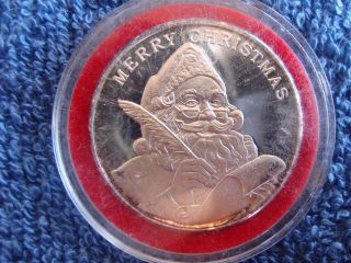 2003 Merry Christmas 1 Ounce.  999 Silver Round Beautifully Toned photo