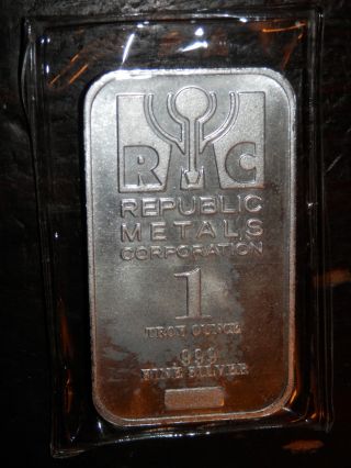 1 Troy Ounce Of.  999 Silver Bar From Republic Metals Corporation (rmc) photo