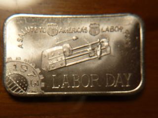 Labor Day 1973 1 Oz.  999 Silver Bar Uncirculated photo
