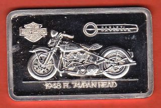 11948 Fl 74/panhead Harley - Davidson Motorcycle.  999 Silver Art Bar photo