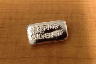 999 Fine Silver Bar 1 (one) Troy Ounce - Hand Poured Item C photo