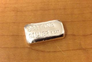 999 Fine Silver Bar 1 (one) Troy Ounce - Hand Poured Item B photo