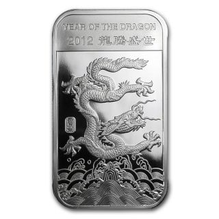 10 Oz.  2012.  999 Silver Bar Year Of The Dragon photo