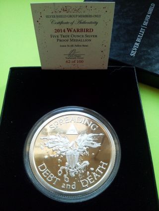 Silver 2014 Sbss 5 Oz Warbird Ssg Member Proof (1 Of 100) - Silver Shield Series photo