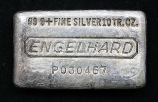 Engelhard 10 Oz.  999 Silver Bar Hand Poured 7th Series Rare Silver 01 photo