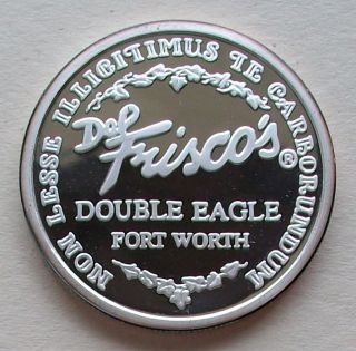Del Frisco ' S 1994 Double Eagle Fort Worth - 1 Oz.  999 Silver - Art Round photo