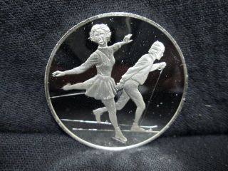 Winter Olympics 9 Postal Commemorative Silver Medal Franklin 1976 Ga8970 photo