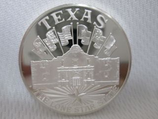 Vintage 1.  2oz Silver Texas Franklin 50 States Bicentennial Medal Ga8914 photo