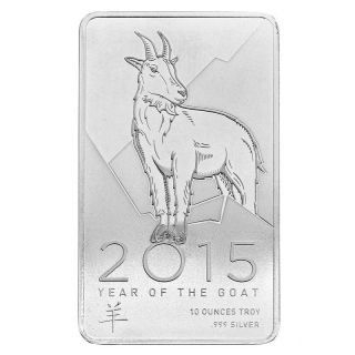 Ntr Metals Silver Bar 10 Oz - 2015 Goat Design photo