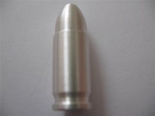 5/8 Or.  625 - Oz.  999 Pure Silver 9mm Bullet Charm Size For Necklace - Charm,  Gold photo