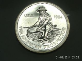 Coinhunters - 1984 Engelhard American Prospector 1 Ounce.  999 Silver Round,  Pl photo