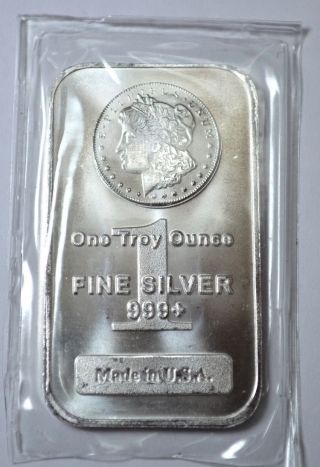1troy Oz.  999,  Fine Silver Bar Morgan Design,  Made In The U.  S.  A. ,  Unc, photo