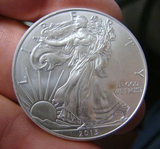 2013 Silver American Eagle.  999 Round - - - - - - Devils 1 Dayer photo