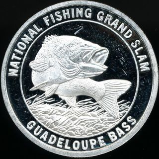 Nafc Guadeloupe Bass 1 Troy Oz.  999 Fine Silver Art Round photo