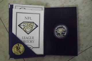 1995 Bowl Xxix Game Flip Coin - Proof Like,  Silver,  75th Anniv.  W/coa photo