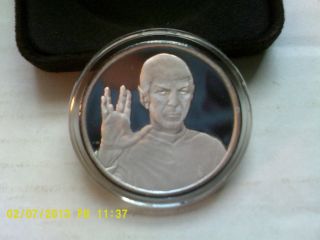 Star Trek 1989 Limited Edition Mr.  Spock One (1) Oz.  999 Fine Silver Proof Round photo