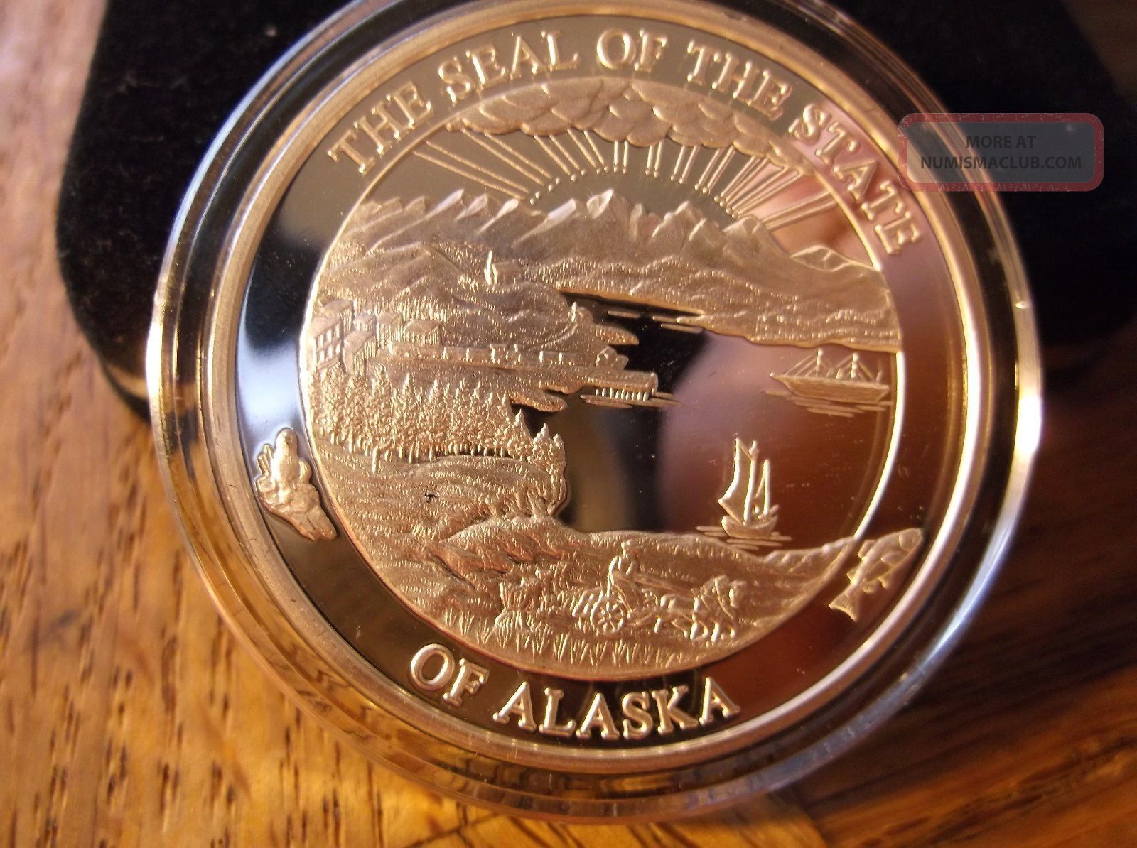 1 Troy Oz. 999 Fine Proof Silver Alaska " Moose & Calf Medallion