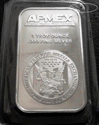 Apmex Silver Bar {beautiful - & Sealed} 1 Troy Oz.  999 Fine Silver Bullion photo