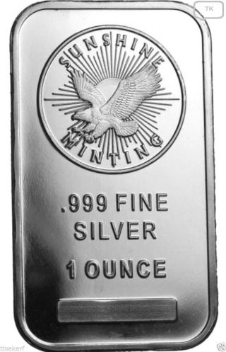 Sunshine Eagle {uncirculated - & Sealed} 1 Oz.  999 Pure Fine Silver Bar photo