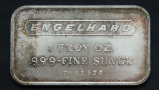 1981 Engelhard 1 Oz.  999 Silver Bar P Series Hallmark Back - Serial Ph58620 photo