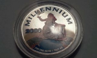 Millennium 2000.  999 Fine Solid Silver Commemorative Round photo