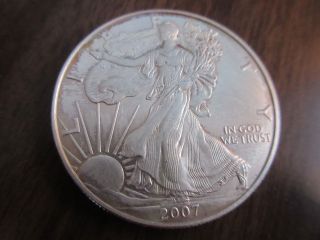 2007 Silver Walking Liberty American Eagle 1oz.  999 Fine Round Bullion Dollar photo