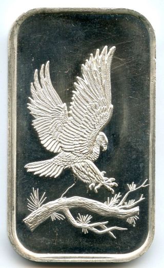 Flying Eagle.  999 Silver Art Bar Ingot Medal 1 Oz Troy - Silvertowne - Sab Kw811 photo