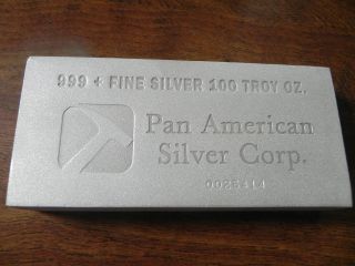 1 - 100 Oz.  999 Fine Silver Bar - Pan American Bar - Northwest Territorial photo