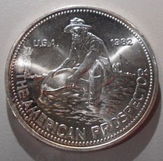 1982 Engelhard American Prospector Big E One Ounce -.  999 Silver Coin - 1 Oz photo