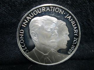 President Ronald Reagan Official Pure Silver Proof Inauguration.  25oz Ga9417 photo