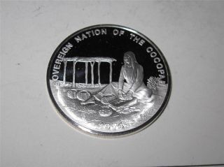 1974 Sovereign Nation Of The Cocopah Indian Tribe.  999 Fine Silver photo