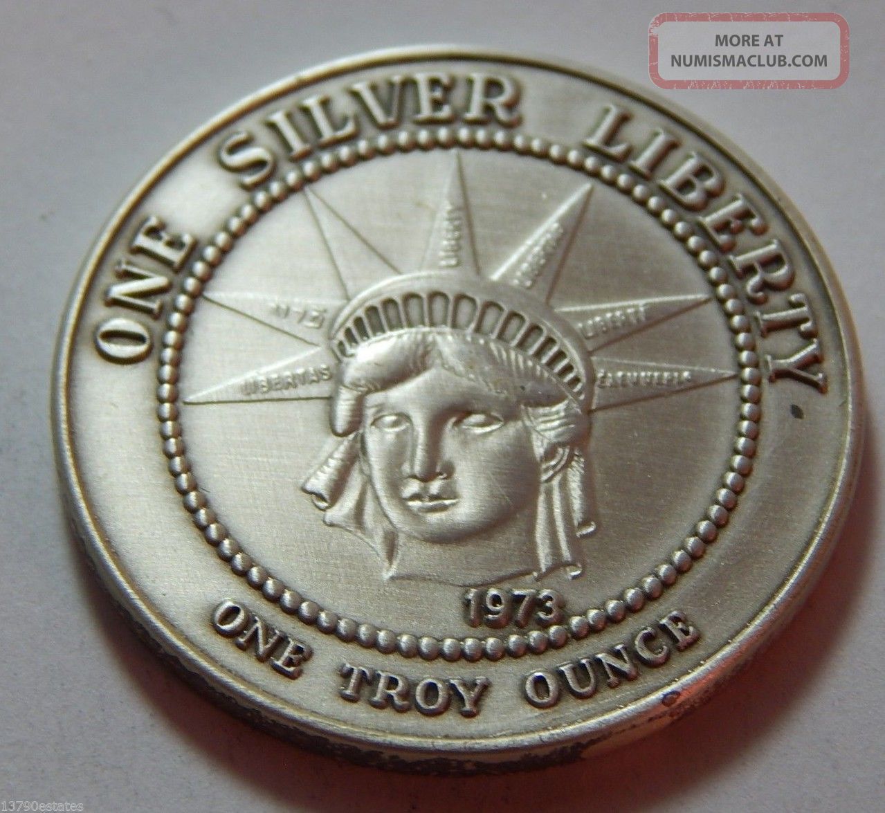1973 Liberty 1 Troy OZ Silver .999 Fine Round