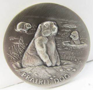 Longines Endangered Wildlife Prairie Dog Sterling Silver Medal - 1.  13 Troy Oz photo