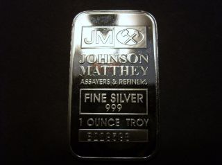 Jm Fine Silver.  999 1 Ounce Troy Bar Not Great Stocking Stuffer photo