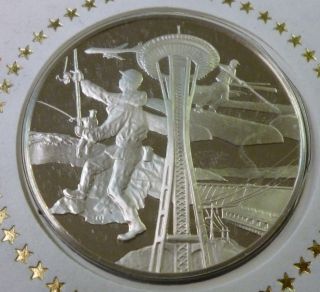 1976 National Governors Conference Washington Bicentennial Coin 1 Oz.  925 Silver photo