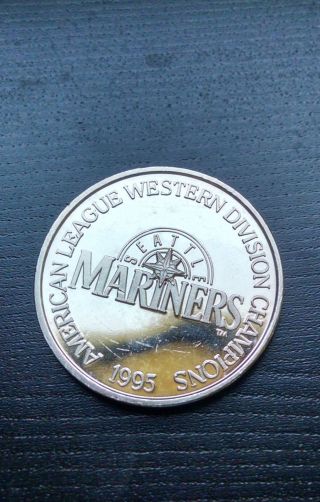 1 Oz Silver Round - 1995 Seattle Mariners Western Div Champions - photo