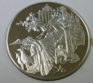 1976 National Governors ' Conference Idaho Bicentennial Coin 1 Oz.  925 Silver photo