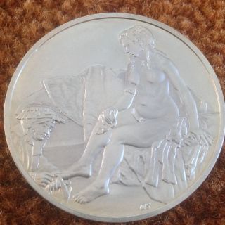 Vtg 2.  3oz Silver Medallion Genius Of Rembrandt Bethsheba W/ King David ' S Letter photo