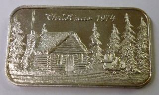 1974 Christmas The Justice 1 Oz.  999 Fine Silver Bar photo
