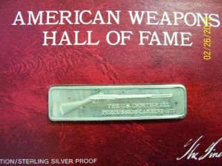 North Hall Percussion Carbine Rifle 1833 Silver Proof Gun Bar Lincoln Rare photo