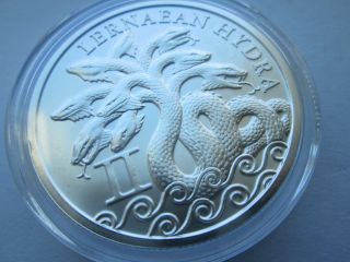 1 Oz Silver Lernaean Hydra - The 12 Labors Of Hercules Round.  999 Fine photo