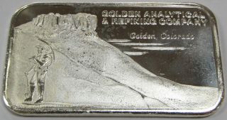 Rare Vintage Golden Analytical Refining Company 1 Oz.  999 Fine Silver Bar - 2 photo