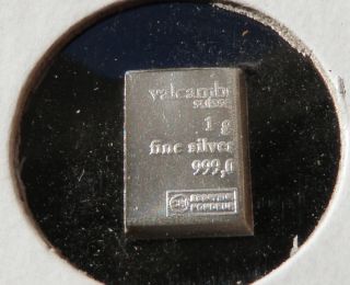 1 Gram Silver Bullion Bar Error - Rare Valcambi 999 Fine Swiss Silver Ingot photo