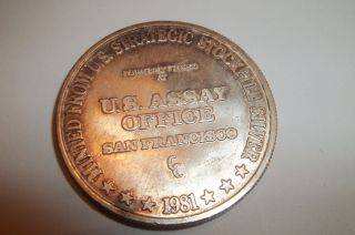 1 Oz 999 Fine Silver Round Rare Strategic Stockpile Silver 1981 Bullion Coin photo